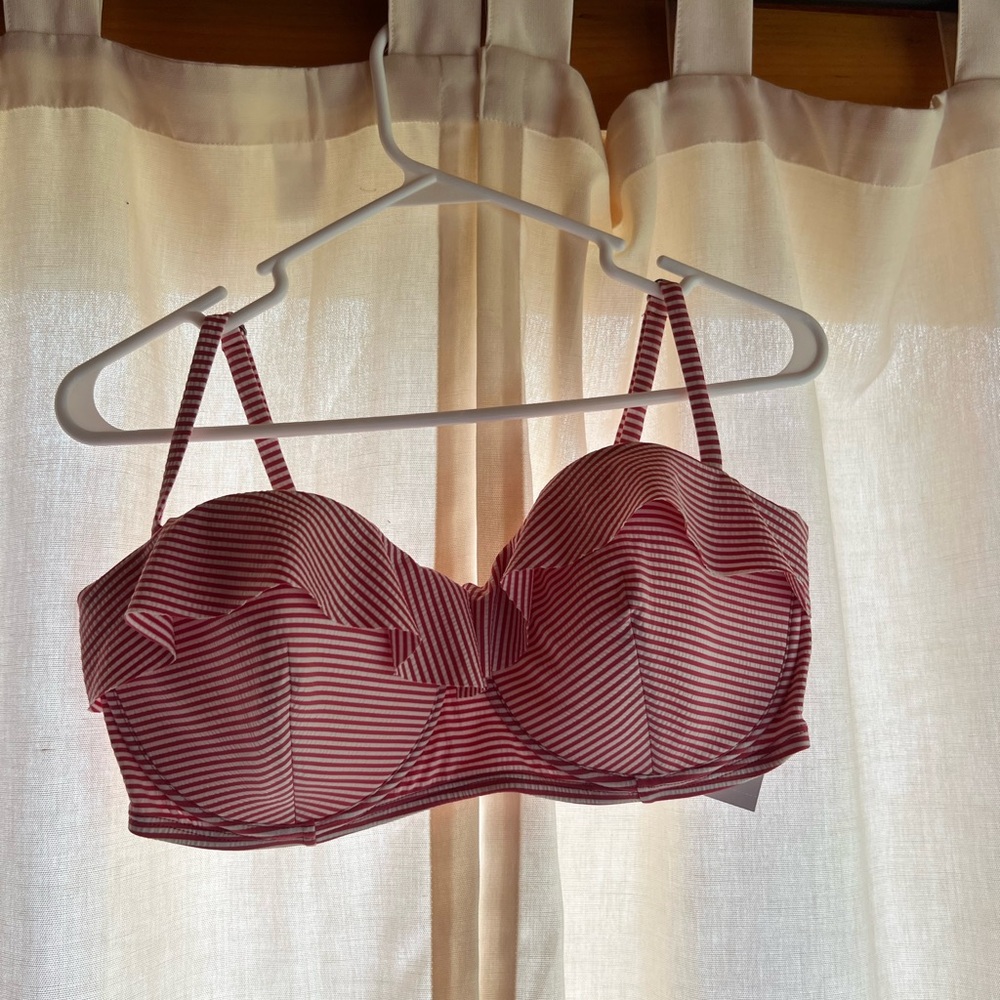 Time and Tru Red and White Bikini with Underwire Support